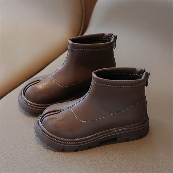 School Shoes for Girls Loafers Black Platform Booties for Toddler Girls Front Zipper Cheer Shoes Outdoor Warm Non Slip Mary Jane Shoes Girls Shoes Size 9 Toddler - Image 2