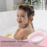 Toddler Bath Tub Toddler Bath Foldable Baby Bath Travel Baby Bath Folding Pet Bathtub with Water Drain Plug - Small Pets Bathtub for Toddler Kids Bath Tub Bathing Tubs 0-36 Month - Image 6