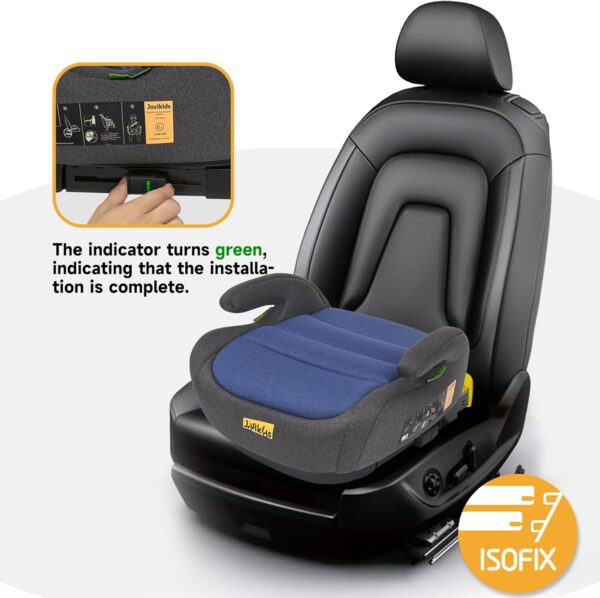 Jovikids I-Size Booster Seat for Car with ISOFIX, 125-150cm (Group 2/3, 6-12 Years), Portable Booster Seat for Kids, Comfortable, Compact, Convenient for Everyday Use, Great for Travel, ECE R129, Blue - Image 5