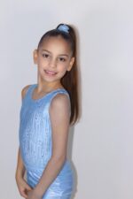 JiAmy Gymnastics Leotards for Girls 3 Piece Set with Shorts and Scrunchie, Patterned Sparkle Sleeveless Dance Gymnastics Outfits for 3-12 Years - Image 8