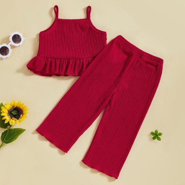 Baby Girl Summer Clothes Cute Sleeveless Floral Crochet Tank Top with Loose Trousers Set Newborn Toddler Girls 2 Piece Outfits - Image 3