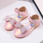 ROLAQDK Toddler Sandals Size 7 Flower Single Shoes Girls Dancing Sandals Baby Pearl Shoes Infant Shoes Shoes Kids Crystal Princess Shoes Bling Baby Shoes Summer Shoes for Toddler Girls - Image 7