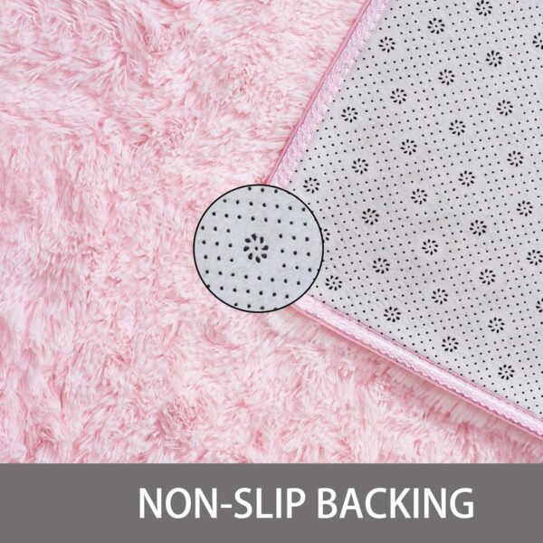 Living Room Rug, Thick Pile Plush Area Rugs,Anti-Slip Rugs for Living Room,Bedside,Kids Room,Bedroom Big Carpet (Pink,160x230 cm) - Image 2