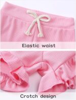 Happy Cherry 2 Piece Girls Summer Outfits Short Sleeve Tee and Flare Leg Pants Set Kids Solid Color Clothes Set Elastic Waist Bell Bottom Trousers Suit 9 Months - 10 Years - Image 3