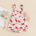 Toddler Kids Baby Girl Floral Overalls Shorts with Pocket Suspender Trousers Summer Clothing Outfits - Image 2
