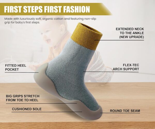 Dookeh Baby Shoes Boys Girls First Walking Shoes Non Slip Soft Sole Sneakers Toddler Infant Babygirl Sock Shoes - Image 5