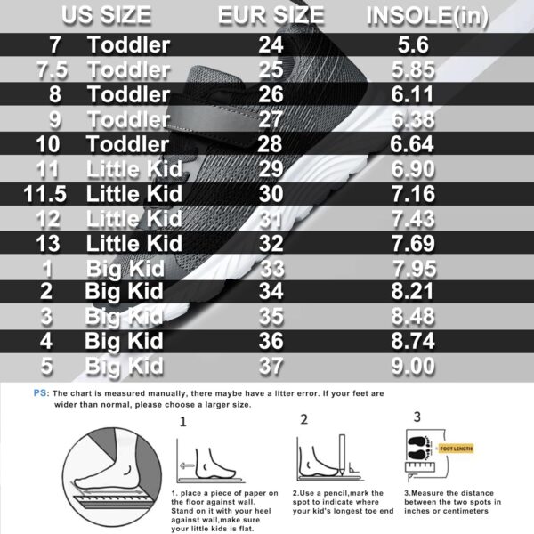 Boys Girls Trainers Sneakers for Kids Running Tennis Shoes for Toddler/Little Kid/Big Kid - Image 6