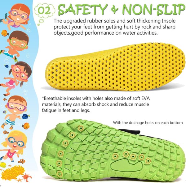 Water Shoes Kids Boys Girls Beach Shoes Kids Aqua Swimmming Shoes Pool Barefoot Shoes Quick Dry Lightweight Kids Surfing Diving Shoes - Image 3