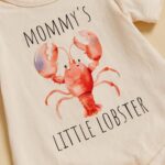Newborn Baby Girl Clothes Set Mommy's Little Lobster Romper Crawfish Flare Pant Bell Bottom Headband Set 3 Piece Summer Outfit - Image 4