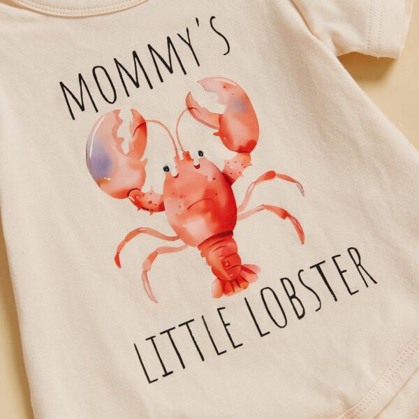 Newborn Baby Girl Clothes Set Mommy's Little Lobster Romper Crawfish Flare Pant Bell Bottom Headband Set 3 Piece Summer Outfit - Image 4