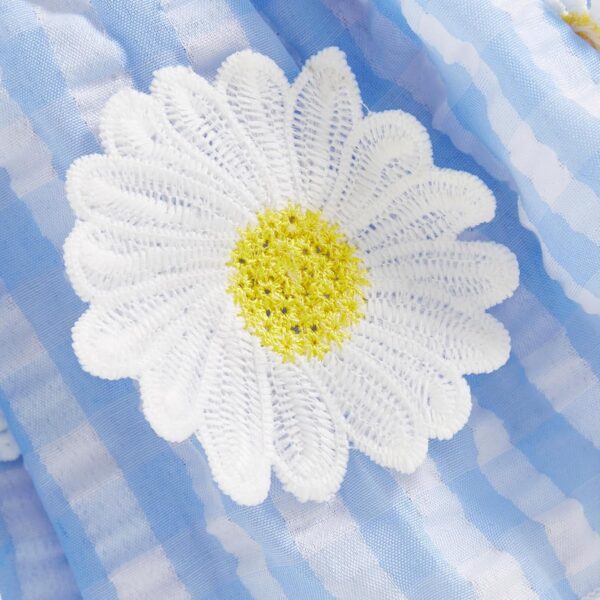 XIXIMAON Baby Girl Summer Outfit Sleeveless Skirt Romper Smocked Camisole Flower Embroidery Stripe Bodysuit with Sunhat Newborn Beach Dress Girls - Image 5