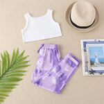 inlzdz Toddler Baby Girls Crop Tank Tops with Athletic Bloomers Pants Tracksuit Gymnastic Workout Active Set Dance Outfits - Image 2