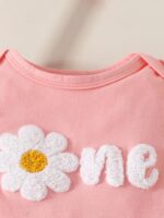 Oyolan Baby Girls Summer Clothes Short Sleeve Bodysuit and Floral Shorts Bloomers Headband Outfits - Image 3