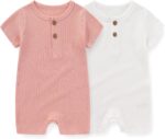 Unisex Short Sleeve Baby Romper 2 Pack Cotton Solid infant Boy Girl Jumpsuits Soft New Born Clothes