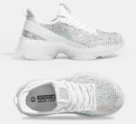 Lucky Step Girls Rhinestone Slip On Sneakers Kids Sparkly Lightweight Tennis School Knit Jelly Sole Glitter Walking Shoes Toddler - Image 7