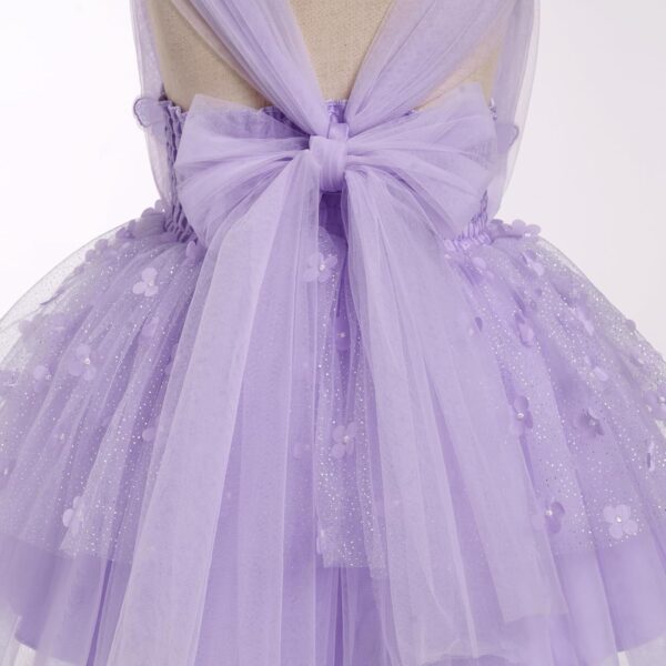 Baby Girls Flower Butterfly Birthday Cake Smash Dress Sleeveless V Neck Princess Glitter Ruffle Tulle Tutu Toddler Kids Formal Wedding Party Dress - Image 4