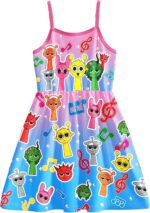 Pitevotur Sprunki Incredibox Dress Girls Music Game Shirt Dress Casual Daily Party Home Clothes for 3-12 Years