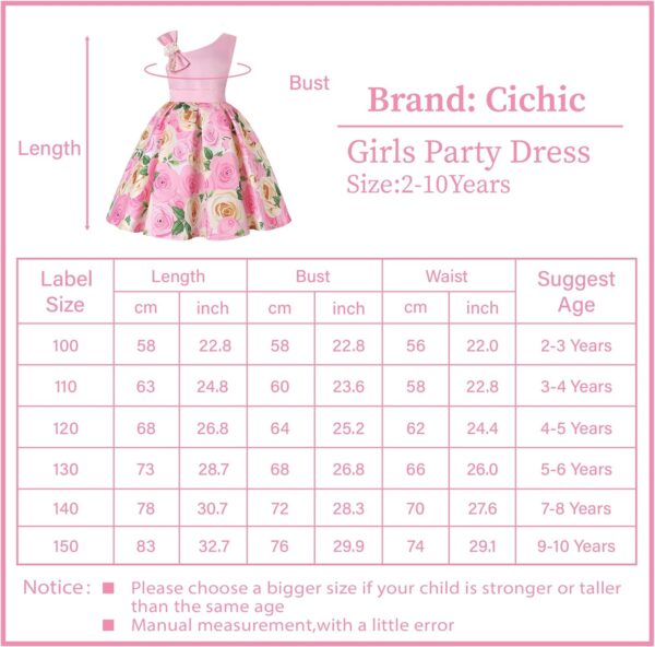 Cichic Girls' Party Flower Wedding Elegant Formal Dress 2-10 Years - Image 3