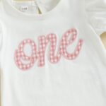 Baby Girl 1st Birthday Outfits Short Sleeve Romper Plaid Shorts Set Headband One Year Old Girl Birthday Outfits - Image 4