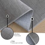 Short Pile Carpet, Area Rugs Machine Washable Room Rug Anti-Slip Rug, Soft Carpets Bedside Rugs for Bedrooms(Grey,60x120 cm) - Image 2