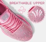 Lucky Step Girls Rhinestone Slip On Sneakers Kids Sparkly Lightweight Tennis School Knit Jelly Sole Glitter Walking Shoes Toddler - Image 5