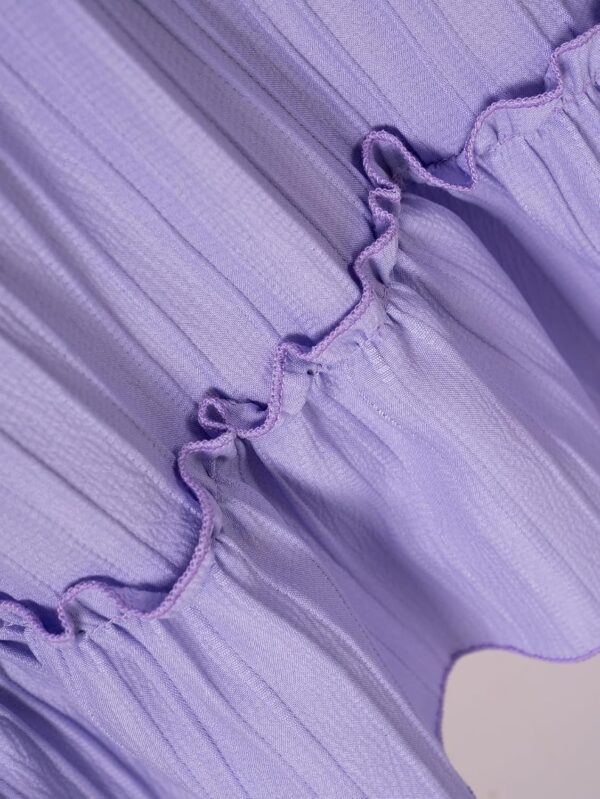 JiAmy Girl Dress Flowers Embroidery Flutter Sleeve Toddler Dresses Square Neck Ribbed Casual Clothes for 1-7 Year Old - Image 5