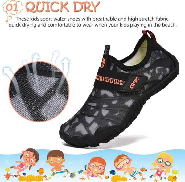 Water Shoes Kids Boys Girls Beach Shoes Kids Aqua Swimmming Shoes Pool Barefoot Shoes Quick Dry Lightweight Kids Surfing Diving Shoes - Image 2