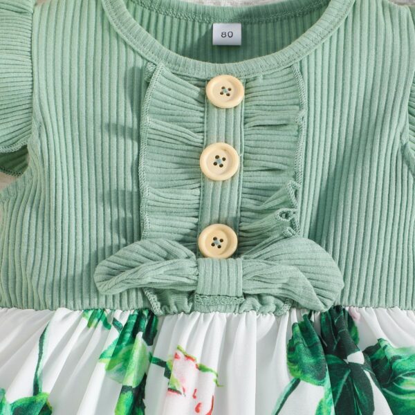 Similotey Toddler Baby Girl Summer Dress Floral Design Ruffle Dress for Baby Girls Sundress Outfits - Image 2