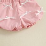 MAHUAOYIXI Toddler Girls Spring Summer Outfits Bow Frill Trim Sleeveless Tank Tops Vest Top Shirts with Elastic Waist Bloomers Shorts Sets 2Pcs Clothes for Little Girls - Image 7