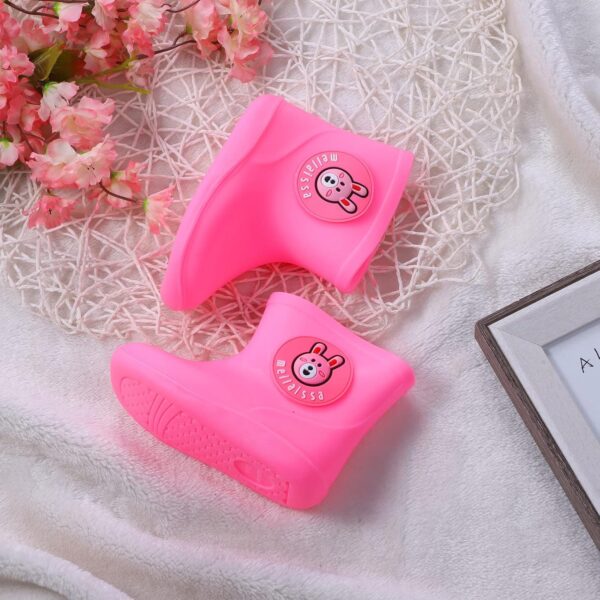 Toddler Soft Sole Rubber Rain Boots Baby Boys Girls 𝗪aterproof Lightweight Cozy Rain Shoes Booties Outdoor Flat Shoes Baby Girl Winter Boots Size 4 Baby Snow Boots 12 Months (Pink, 4-5 Years) - Image 7