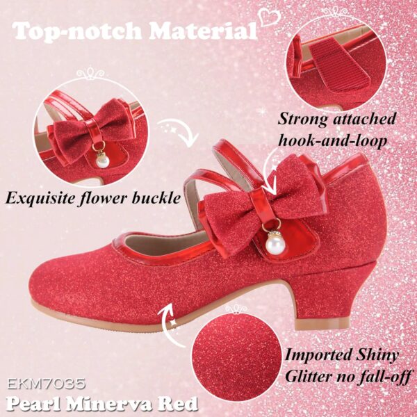 Princess Dress Up Shoes Girls' Mary Jane Shoes - Girls Party Pumps - Flower Girl Wedding Party Girls Sparkly Shoes - Image 5