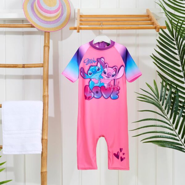 Disney Girls One Piece Swimming Costume, Full Kids Swimsuit - Girls Gifts - Image 2