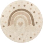 TT Home Kids Rug Carpet for Children Nursery Decor Boy Girl Soft 3D Sun Modern Soft, colour:Dark Cream Sand, Size:120 cm round - Image 5