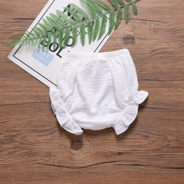 De feuilles Kids Baby Girls Summer Shorts Elastic Waist Bloomers Short Pants with Self-Tie Bowknot Decor - Image 4