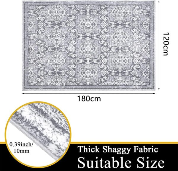 Large Boho Area Rug, 120 x 180 cm Mandala Modern Thick Carpet Rug, Washable Plush Fluffy Carpet Floor Rug, Anti-Skid indoor Chic Floor Mat for Bedroom Dining Room Lounges - Image 2