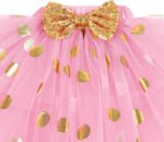 IBTOM CASTLE My 1/2 /1st /2nd/3rd Birthday Outfits for Baby Girl Bodysuit Romper/T-Shirt+Polka Dot Tulle Tutu Skirt +Socks+Bowknot Headband 4pcs Formal Princess Cake Smash Party Baptism Dress - Image 4