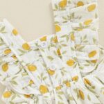 Baby Girl Summer Outfit Strawberry/Cherry/Lemon Smocked Tunic Tops Ruffle Bloomer Shorts Headband Cute 3Pcs Newborn Coming Home Summer Clothes 0-18M - Image 6