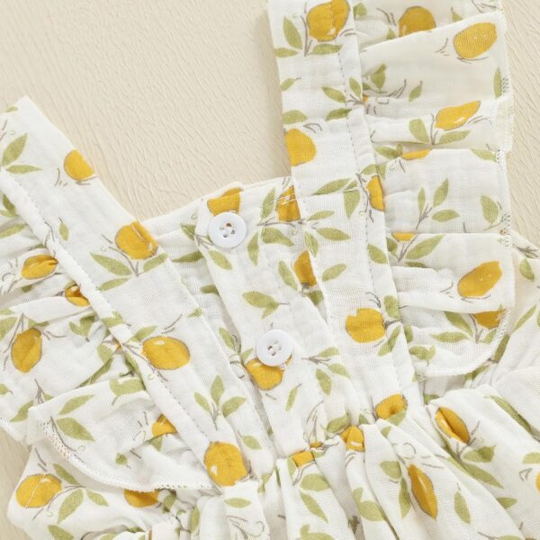 Baby Girl Summer Outfit Strawberry/Cherry/Lemon Smocked Tunic Tops Ruffle Bloomer Shorts Headband Cute 3Pcs Newborn Coming Home Summer Clothes 0-18M - Image 6