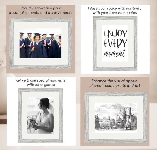 Picture Frame 8 x 10, Light Grey, Pack of 3, Freestanding and Wall Mountable, 20 x 25 cm, 10x8 Picture Frames, Grey 8x10 Photo Frames, 8x10 Photo Collage Gallery Display - Image 7