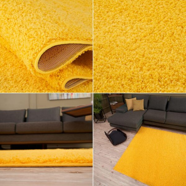 BORING PANDA Living Room Rug - Cosy, Soft and Easy-to-Clean Area Rugs for Bedrooms and Kitchens, (Yellow, 60 x 110 cm) - Image 6