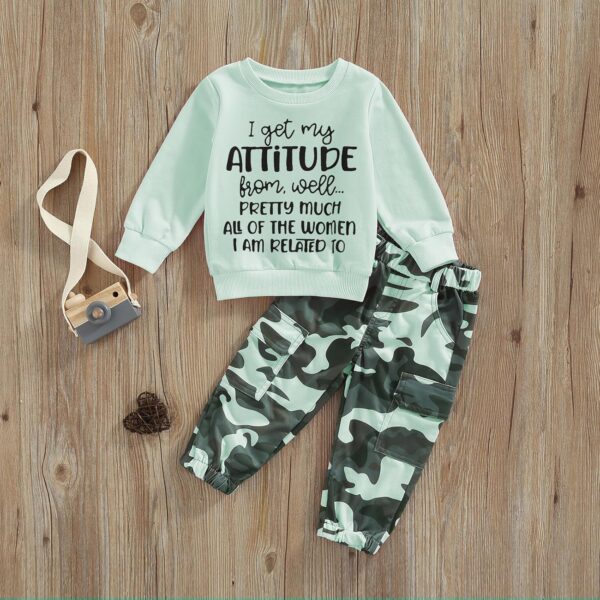 CocMouse Toddler Girls Clothes 1T 2T 3T 4T 5T 6T Fall Outfits Baby Pullover Sweatshirt Camouflage Pants Set Kids Sweatsuit - Image 2