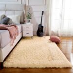 Ceneco Rugs Living Room,Beige Rugs for Bedroom,Small Fluffy Rug,Washable Non-Slip High Pile Soft Carpet,Shaggy Bedroom Mat(Beige, 80x120 cm) - Image 7