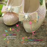 Princess Dress Up Shoes Girls' Mary Jane Shoes - Girls Party Pumps - Flower Girl Wedding Party Girls Sparkly Shoes - Image 5