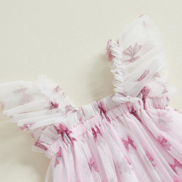 BYUSBAYA Toddler Girls Valentines Tutu Dress Sleeveless Heart Print Layered Ruffles Tulle Cake Dress Wedding Ball Gown Dress - Image 4