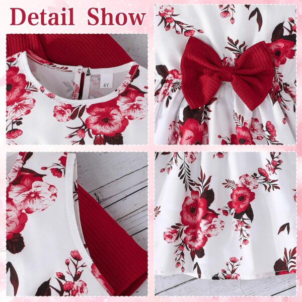 Kunyeah Toddler Girls Dress with Cardigan Set Little Girl Floral Sleeveless Dress Ruffle Coat Baby Long Sleeve Outfit - Image 5