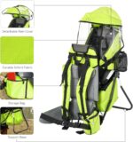 HOMCOM Baby Hiking Backpack Carrier Child Carrier with Ergonomic Hip Seat Detachable Rain Cover Adjustable Straps Stand for Toddler 6-36 Months Green - Image 6