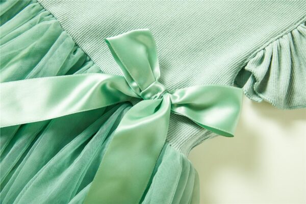 Beganly Girls Tulle Dress Toddler Ruffle Sleeves Bow Princess Party Casual Tutu Dresses - Image 5