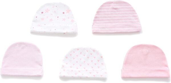 Kiddiezoom Baby Boys Girls Cotton Cap Mitten - 10 Pack Soft Cotton Baby Hats Baby Scratch Mitten Gloves Mitten - Image 2
