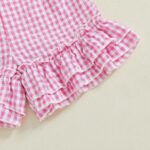 Toddler Girl Bloomers Baby Girls Ruffled Shorts Gingham Checkered Shorts Elastic Waist Pants Bottoms Summer Outfit Casual Beach Clothes - Image 6