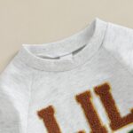 Geagodelia Newborn Baby Boy Letter Printed Little Brother Round Neck Long Sleeve Outfit Clothes Jumpsuit Sweatshirt Pullover Set - Image 4